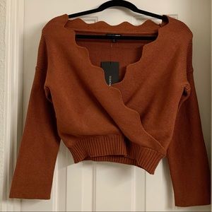 Off Shoulder Cropped Sweater